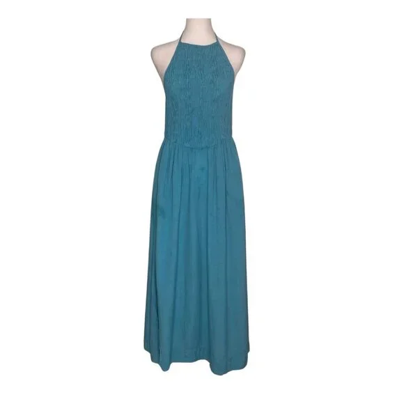 free people blue halter dress Light Blue A-line V-neck Spaghetti Straps Lace Flower Homecoming Dresses,  MH580 main image 1